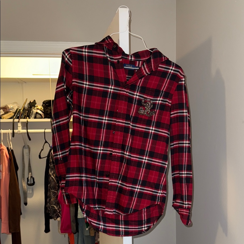 Ralph Lauren Red and Black Plaid Shirt